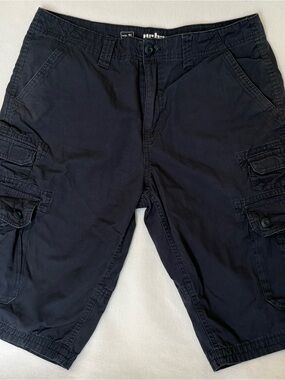 Men's Urban Pipeline Cargo Shorts 34 Blue Cotton Classic Length Preppy Y2K